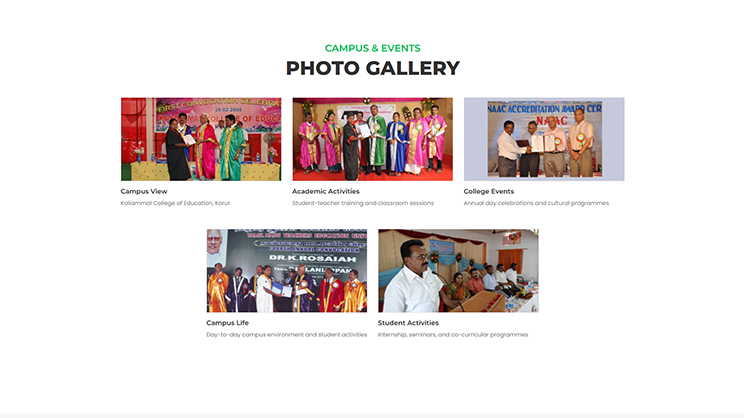Kaliammal College Redesign Highlights