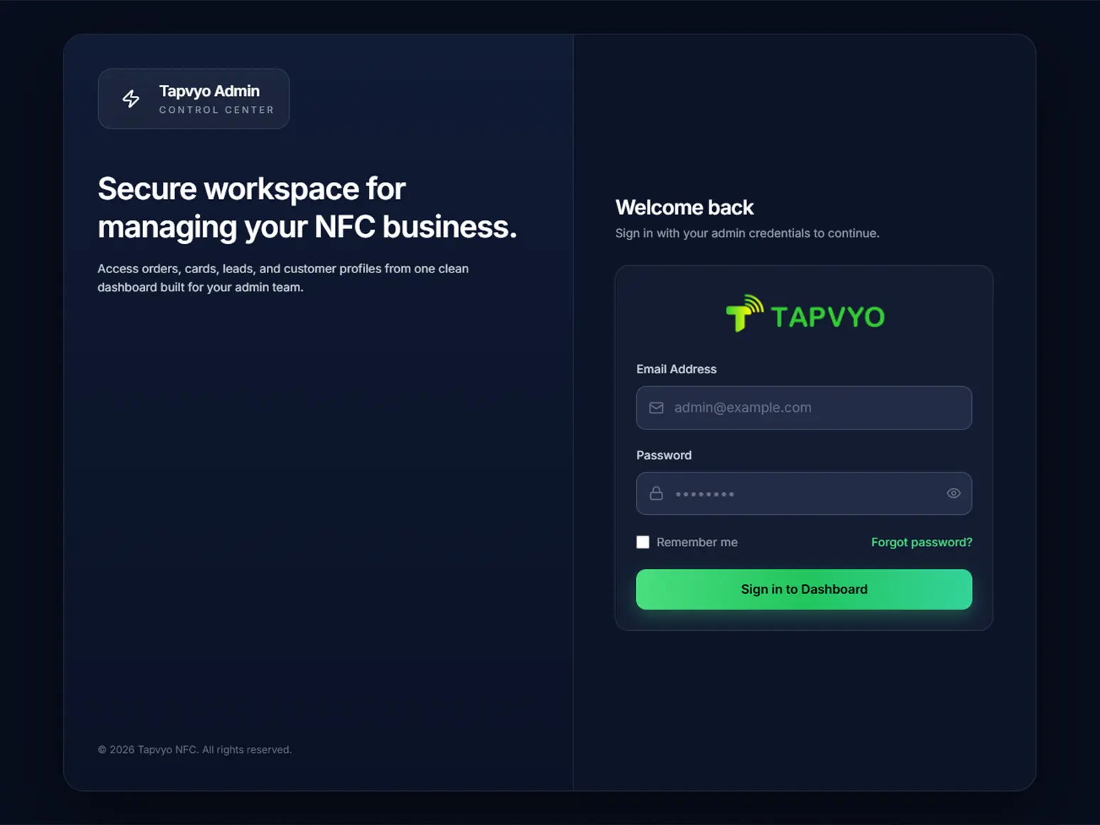 TapVyo Platform Preview